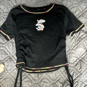 Social Scene, Black crop with scrunch sides, size S
